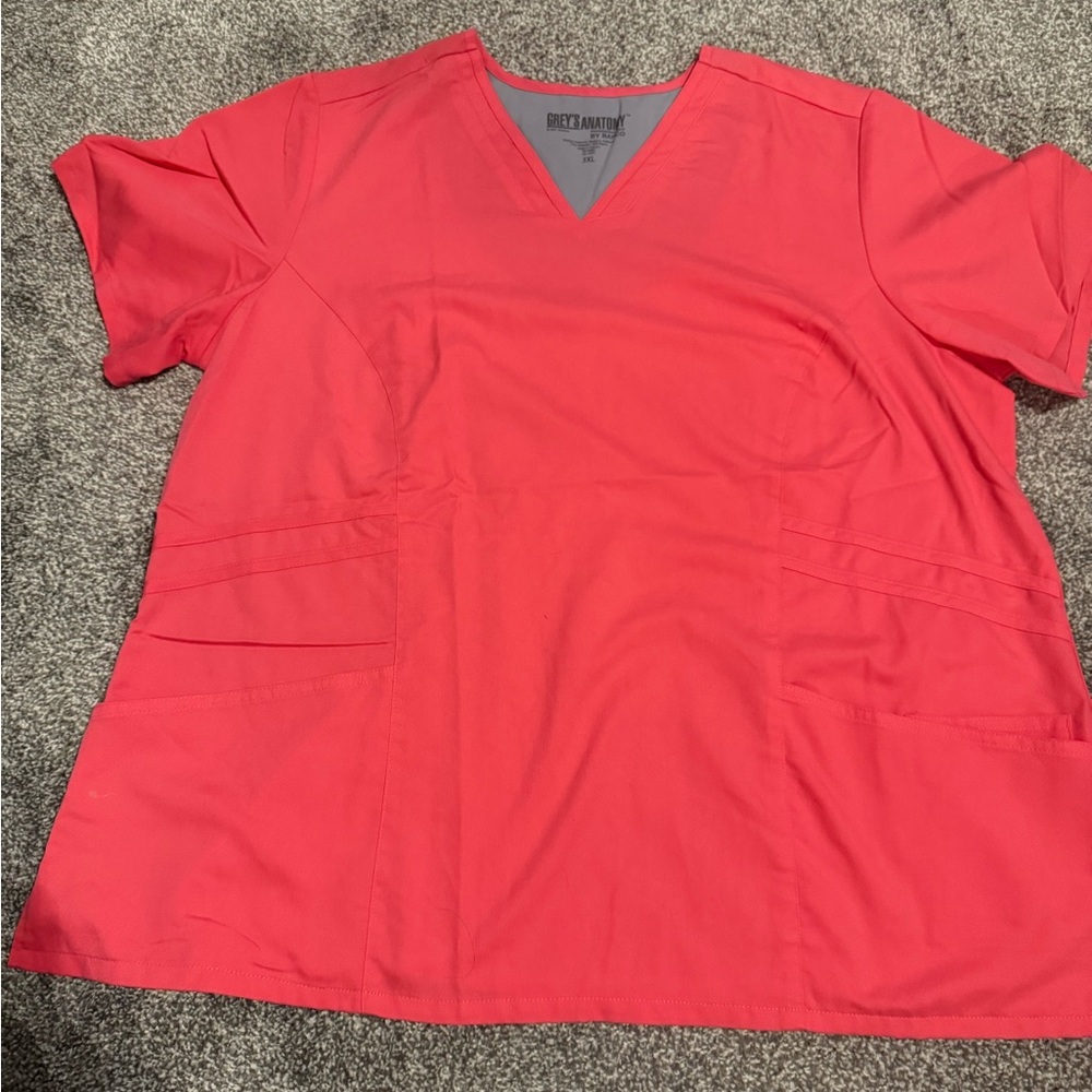 Grey's Anatomy Coral V-Neck Scrub Top